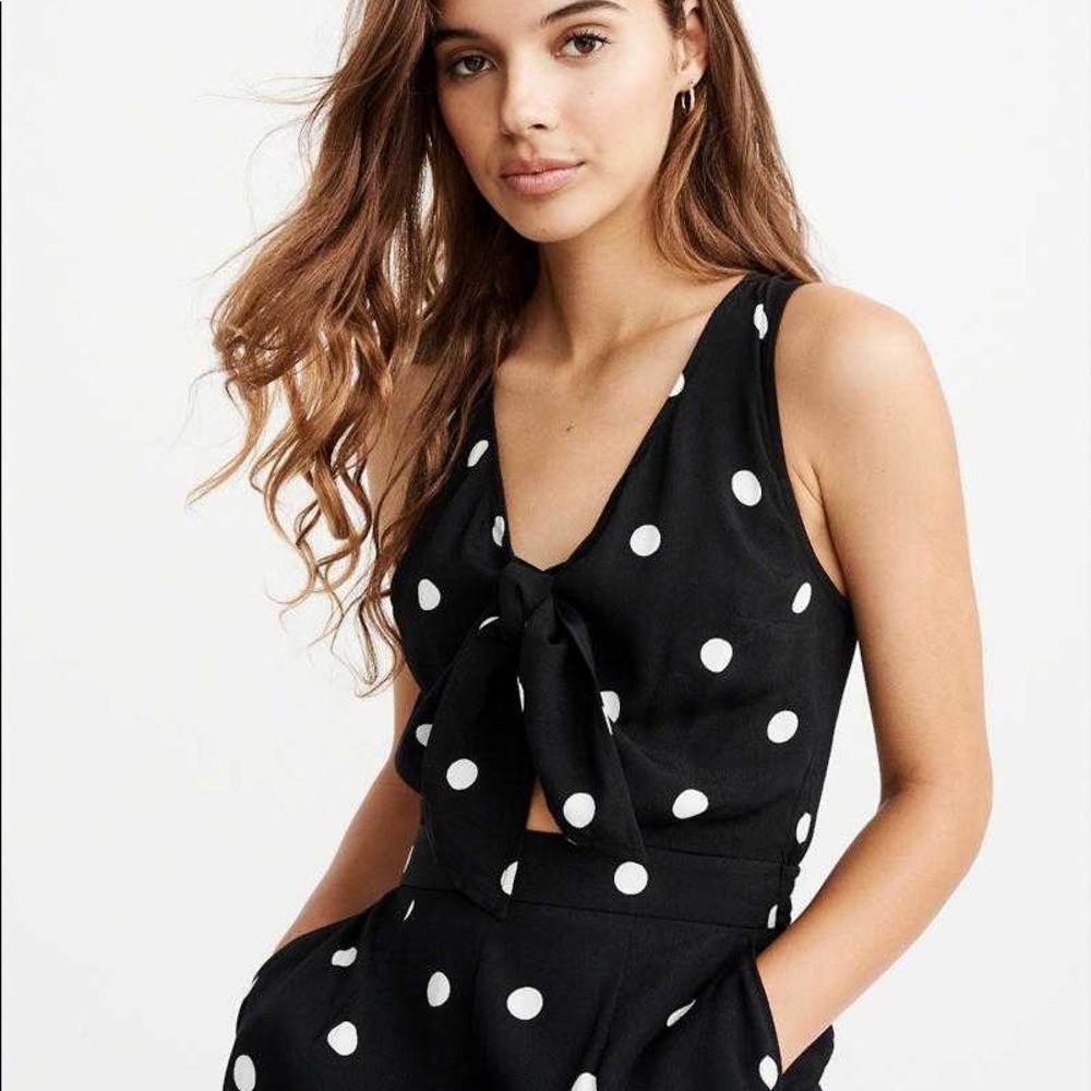 Abercrombie & Fitch knot front poka dot jumpsuit - Picture 2 of 5